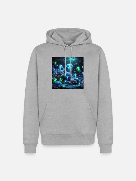 Unterwasserwelt - Männer Premium Bio Hoodie - Grau meliert