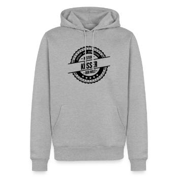 Bester Küsser - Männer Premium Bio Hoodie - Grau meliert - Vorne - Thijin (182cm)