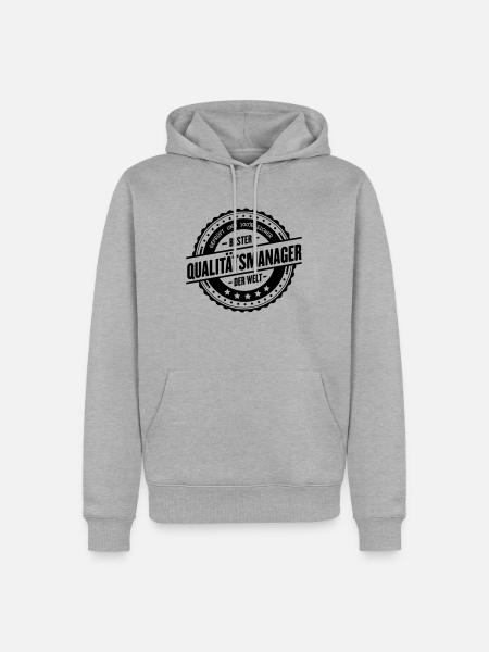Bester Qualitätsmanager - Männer Premium Bio Hoodie - Grau meliert