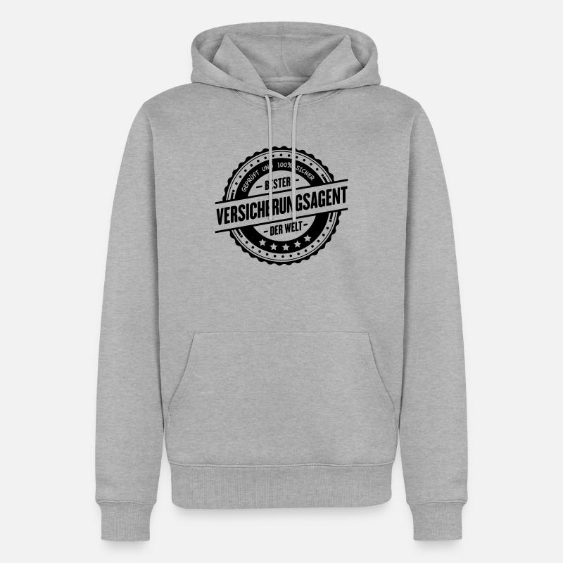 Bester Versicherungsagent - Männer Premium Bio Hoodie - Grau meliert
