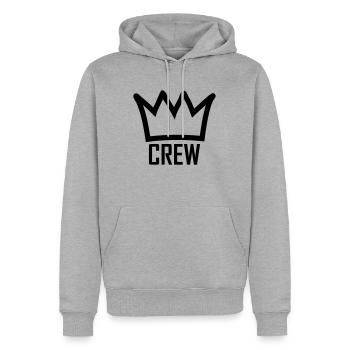 crew - Sweat à capuche Premium bio Homme - gris chiné - Devant - Thijin (182cm)