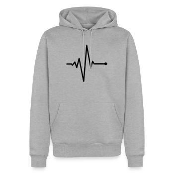 puls_f1 - Sweat à capuche Premium bio Homme - gris chiné - Devant - Thijin (182cm)