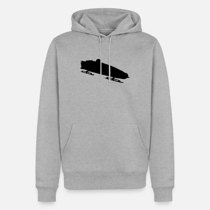Bobfahrer - Männer Premium Bio Hoodie - Grau meliert