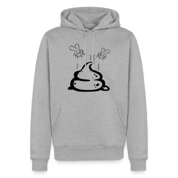 Scheisse mit Fliegenpaar - Männer Premium Bio Hoodie - Grau meliert - Vorne - Thijin (182cm)