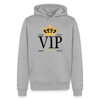 könig krone king logo symbol wappen vip cool desig - Männer Premium Bio Hoodie - Grau meliert - Vorne - Thijin (182cm)