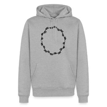 Floral Garland Flowers Hearts 15 Drawing Area 15 - Men’s Premium Organic Hoodie - heather grey - Front - Thijin (182cm)