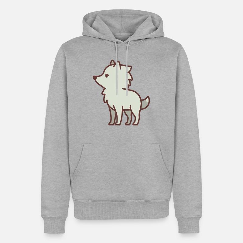 Petit loup mignon - Sweat à capuche Premium bio Homme - gris chiné