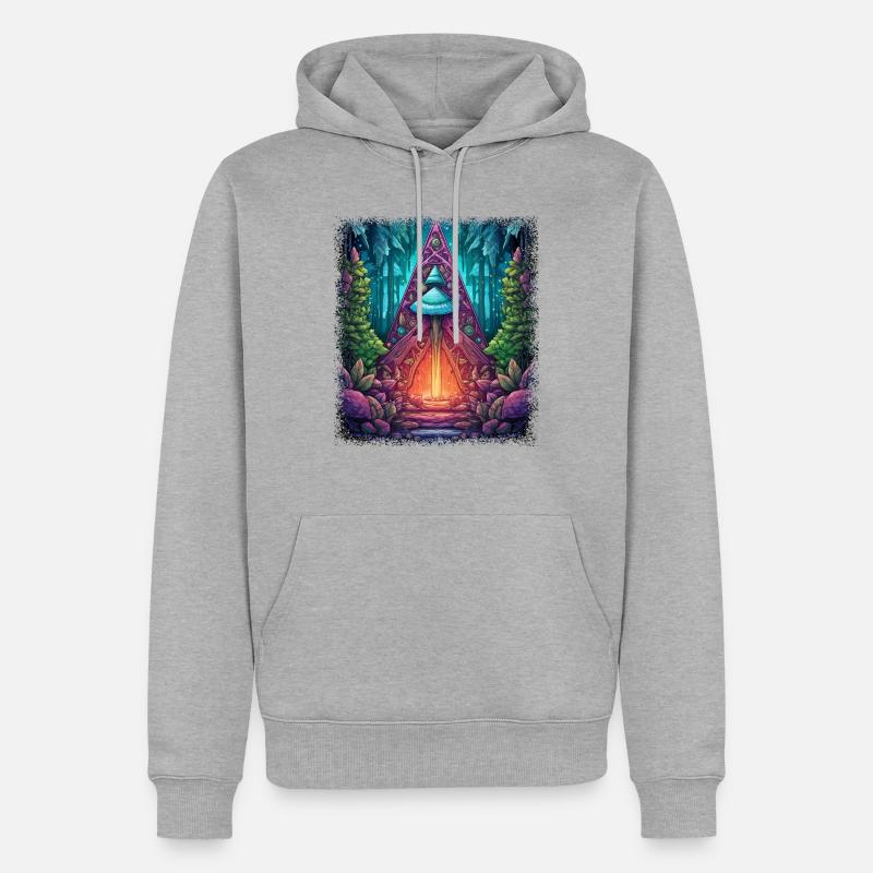 Déclaration Saint-Valentin Chemise Pizzas Vert - Sweat à capuche Premium bio Homme - gris chiné