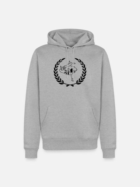 Judo werfen Sportpreis Lorbeerkranz - Männer Premium Bio Hoodie - Grau meliert