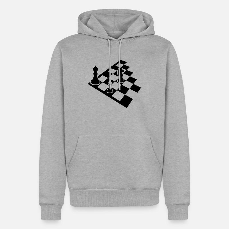 Schach - Männer Premium Bio Hoodie - Grau meliert