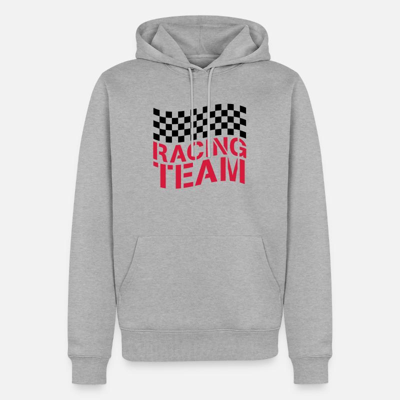 Conception de drapeau Racing Team - Sweat à capuche Premium bio Homme - gris chiné