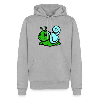 Bande dessinée d’escargot - Sweat à capuche Premium bio Homme - gris chiné - Devant - Thijin (182cm)