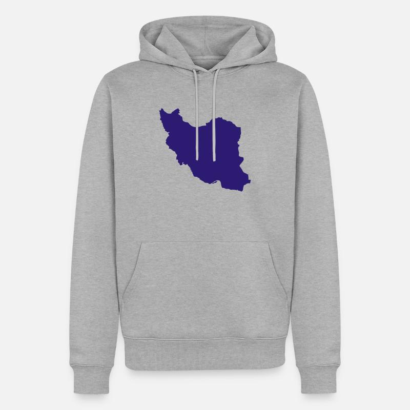 Iran - Männer Premium Bio Hoodie - Grau meliert