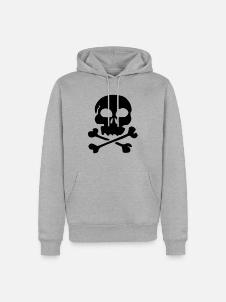 totenkopf - Männer Premium Bio Hoodie - Grau meliert