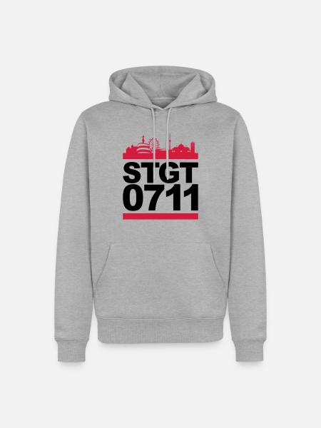 STGT 0711 - Männer Premium Bio Hoodie - Grau meliert