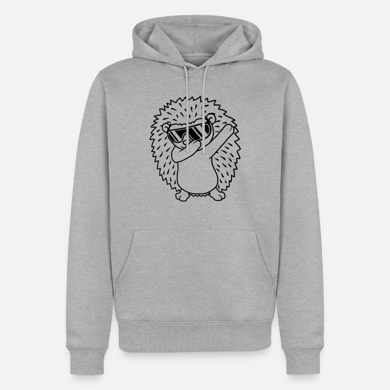 dabbing hérisson dab danse - Sweat à capuche Premium bio Homme - gris chiné