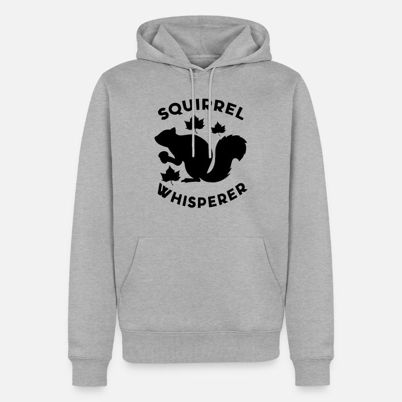 Écureuil Whisperer - Sweat à capuche Premium bio Homme - gris chiné