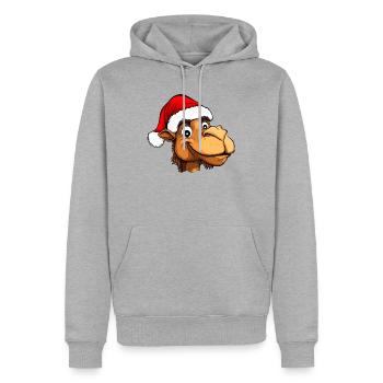 Kamele Christmas - Männer Premium Bio Hoodie - Grau meliert - Vorne - Thijin (182cm)