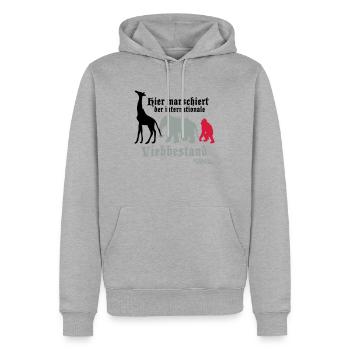 viehbestandinternational2 - Männer Premium Bio Hoodie - Grau meliert - Vorne - Thijin (182cm)