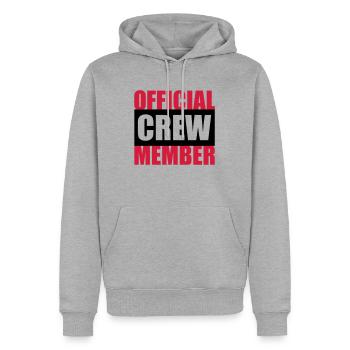 Official Crew Member - Sweat à capuche Premium bio Homme - gris chiné - Devant - Thijin (182cm)