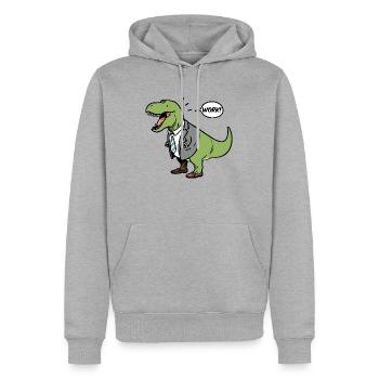 Business Office Work T-Rex Dino Dinosaur Suit - Men’s Premium Organic Hoodie - heather grey - Front - Thijin (182cm)
