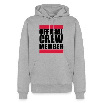 Official Crew Member Logo - Sweat à capuche Premium bio Homme - gris chiné - Devant - Thijin (182cm)