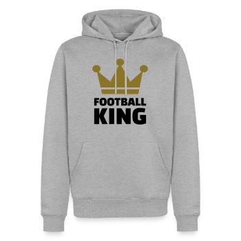 Football King - Männer Premium Bio Hoodie - Grau meliert - Vorne - Thijin (182cm)
