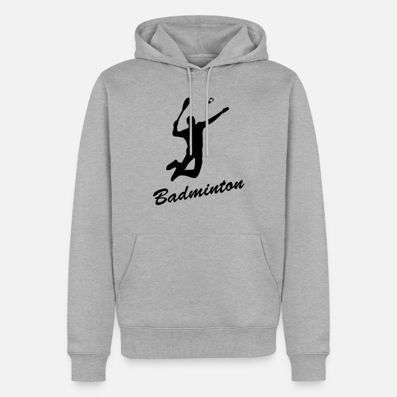badminton2 - Sweat à capuche Premium bio Homme - gris chiné
