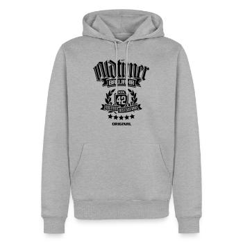 Oldtimer Baujahr 1942 - Männer Premium Bio Hoodie - Grau meliert - Vorne - Thijin (182cm)
