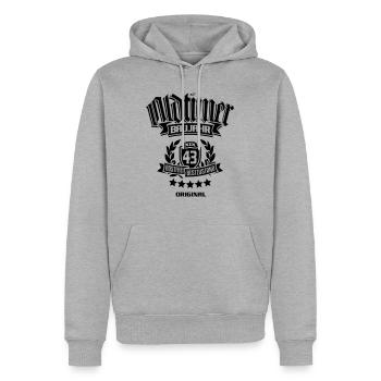 Oldtimer Baujahr 1945 - Männer Premium Bio Hoodie - Grau meliert - Vorne - Thijin (182cm)