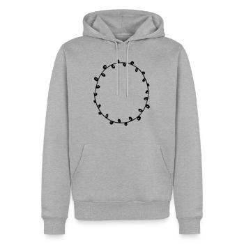 Floral Garland Flowers Hearts 17 Drawing Area 17 - Men’s Premium Organic Hoodie - heather grey - Front - Thijin (182cm)