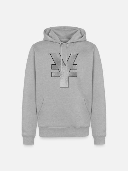 Yenzeichen Silber - Männer Premium Bio Hoodie - Grau meliert
