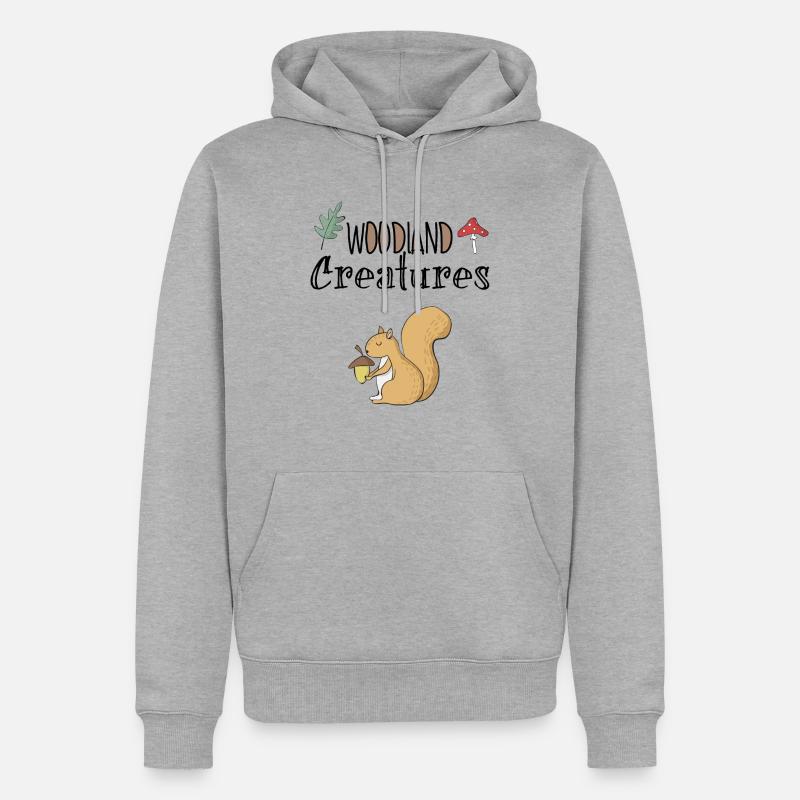 Eichhörnchen Wald Waldbewohner Baum Haselnuss - Männer Premium Bio Hoodie - Grau meliert