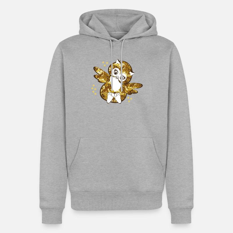 Funkelnde Eulenmädchen Illustration - Männer Premium Bio Hoodie - Grau meliert