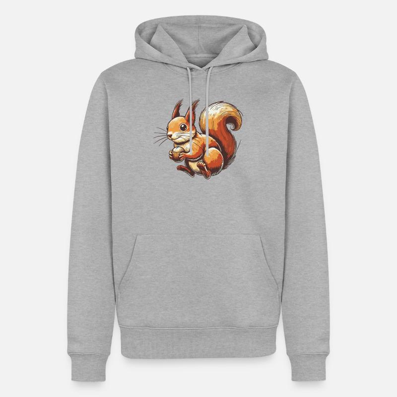 Écureuil - Sweat à capuche Premium bio Homme - gris chiné