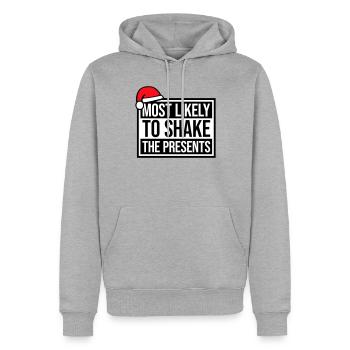 Le plus susceptible de secouer les cadeaux Noël Fun - Sweat à capuche Premium bio Homme - gris chiné - Devant - Thijin (182cm)