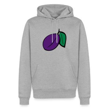 Pflaume - Männer Premium Bio Hoodie - Grau meliert - Vorne - Thijin (182cm)