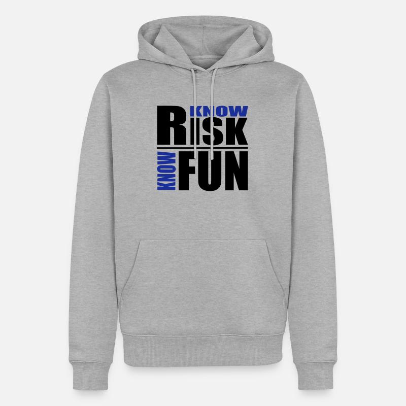 know risk - know fun - Männer Premium Bio Hoodie - Grau meliert