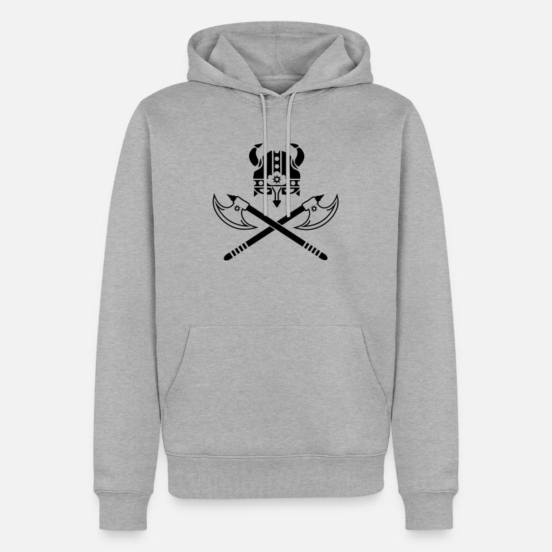 Wikinger Viking - Männer Premium Bio Hoodie - Grau meliert