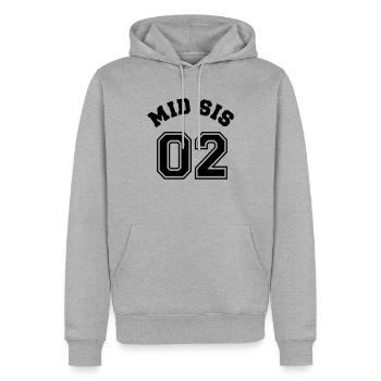 Mid Sis 02 - Middle Sister - Mittlere Schwester - Männer Premium Bio Hoodie - Grau meliert - Vorne - Thijin (182cm)