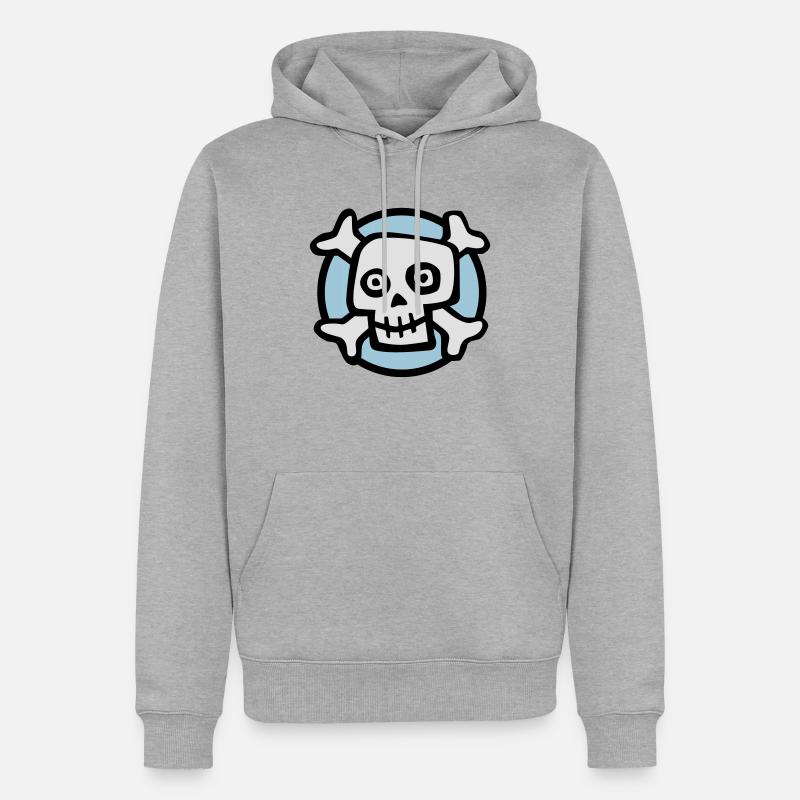 comic_skull_072011_b_3c - Sweat à capuche Premium bio Homme - gris chiné