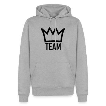 team - Sweat à capuche Premium bio Homme - gris chiné - Devant - Thijin (182cm)