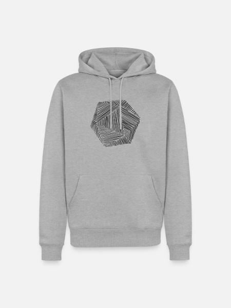 Fingerabdruck D20 - Männer Premium Bio Hoodie - Grau meliert
