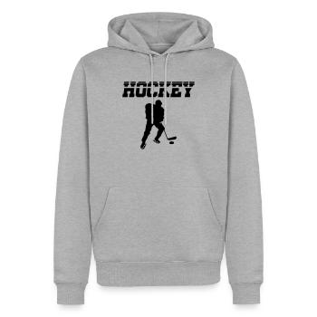 Hockey - Männer Premium Bio Hoodie - Grau meliert - Vorne - Thijin (182cm)