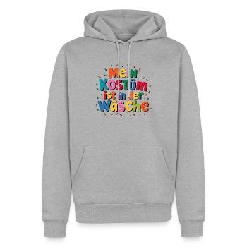 Fasching Karneval Mein Kostüm ist in der Wäsche - Männer Premium Bio Hoodie - Grau meliert - Vorne - Thijin (182cm)