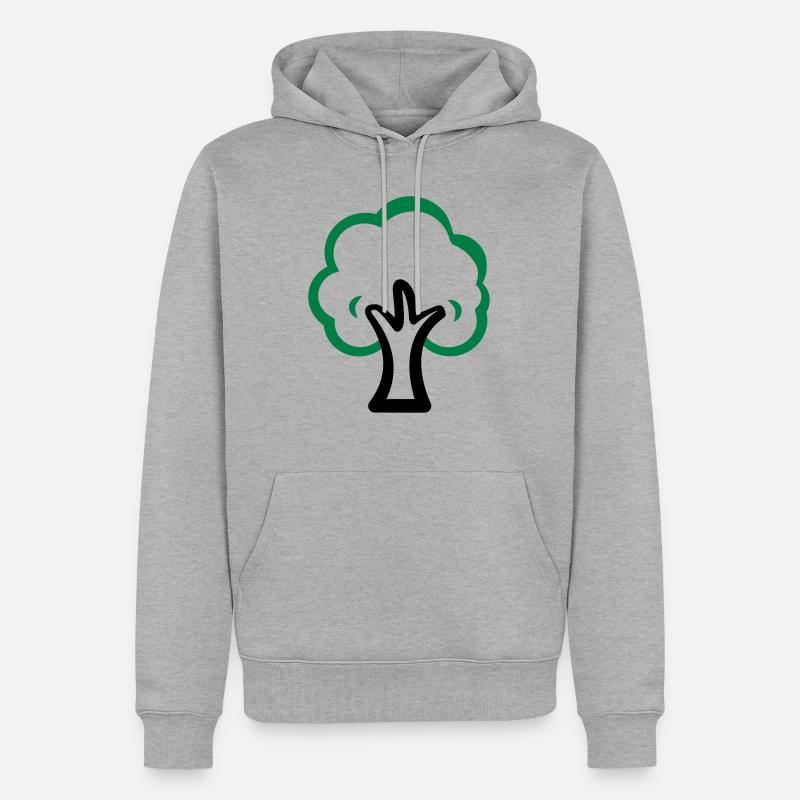 baum - Männer Premium Bio Hoodie - Grau meliert