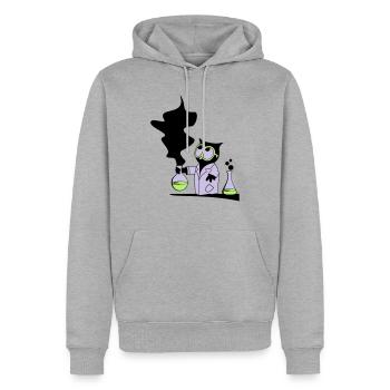 Dr rer nat Owl - Men’s Premium Organic Hoodie - heather grey - Front - Thijin (182cm)