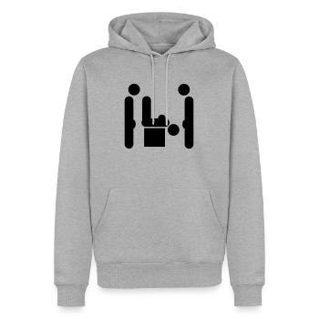 sex - Männer Premium Bio Hoodie - Grau meliert - Vorne - Thijin (182cm)