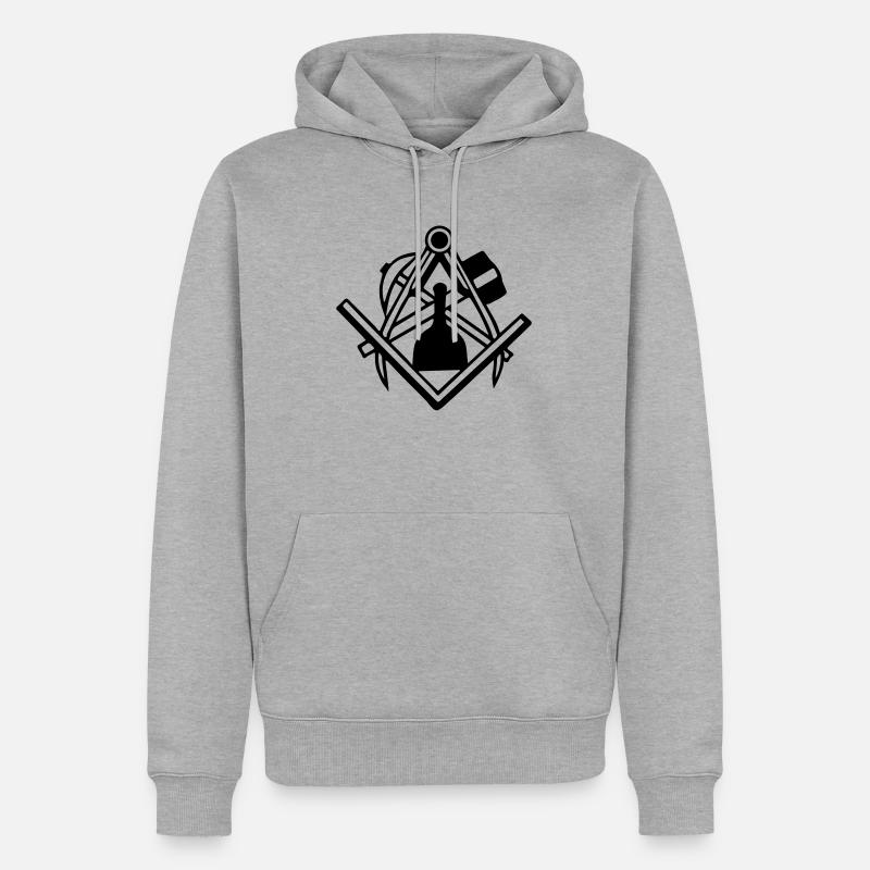 Bildhauer - Männer Premium Bio Hoodie - Grau meliert