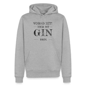 gin - Männer Premium Bio Hoodie - Grau meliert - Vorne - Thijin (182cm)